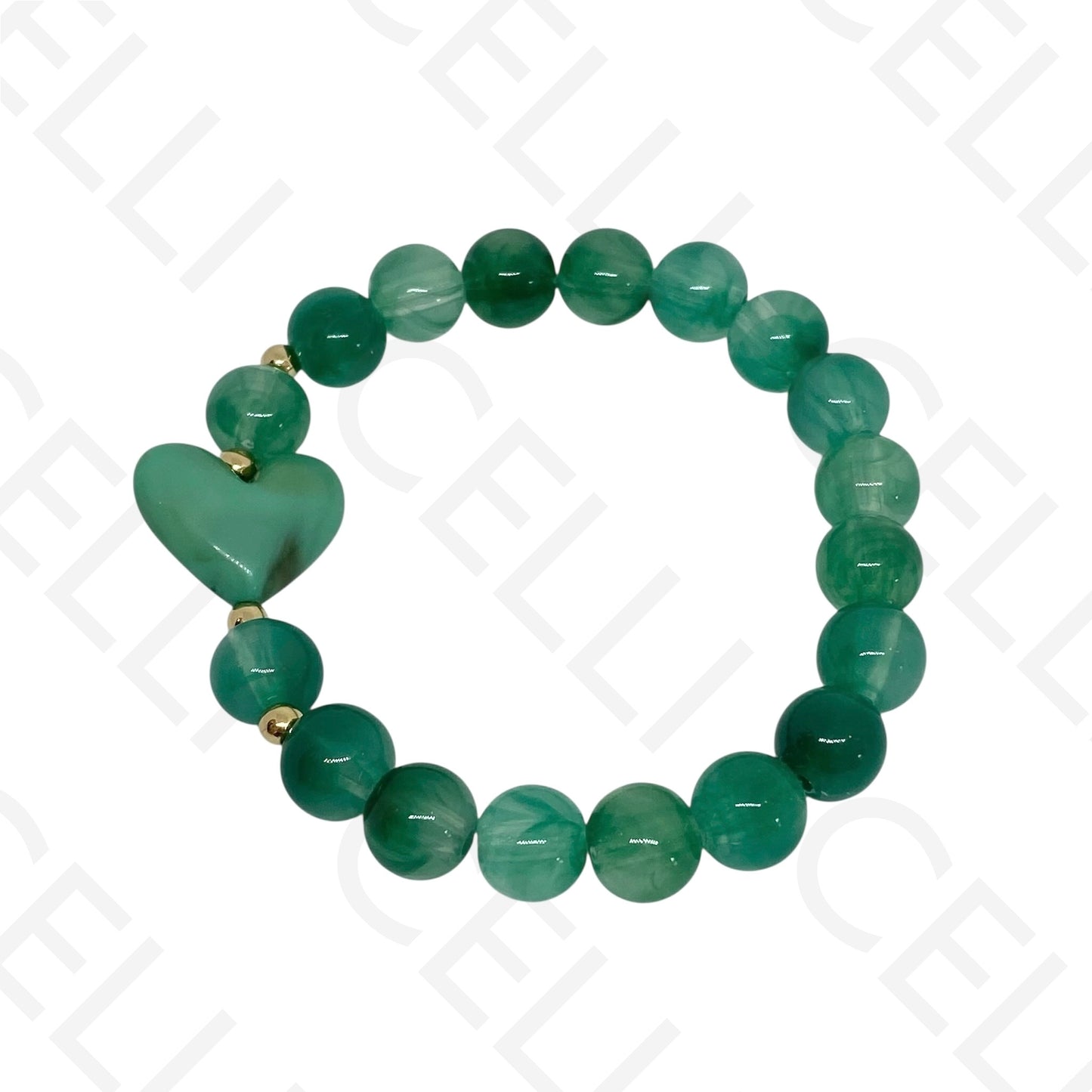 Pulseira de Moda Elástica- Resina (conjunto de 2)