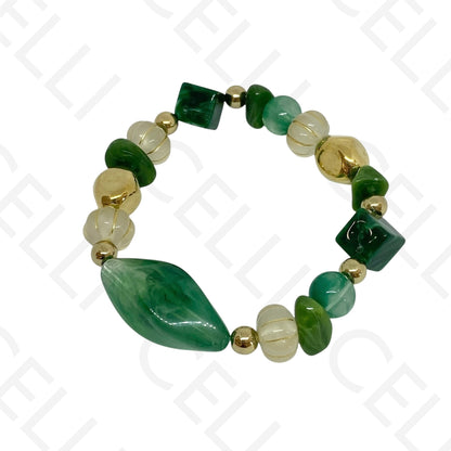 Pulseira de Moda Elástica- Resina (conjunto de 2)