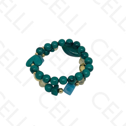 Pulseira de Moda Elástica- Resina (conjunto de 2)