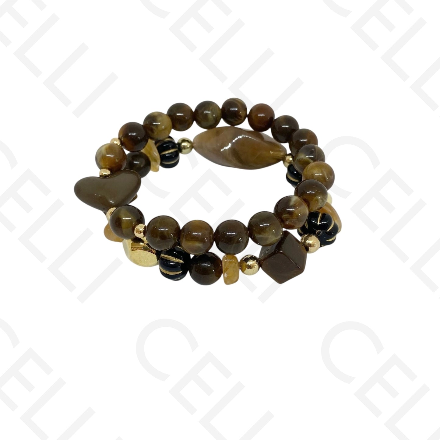 Pulseira de Moda Elástica- Resina (conjunto de 2)