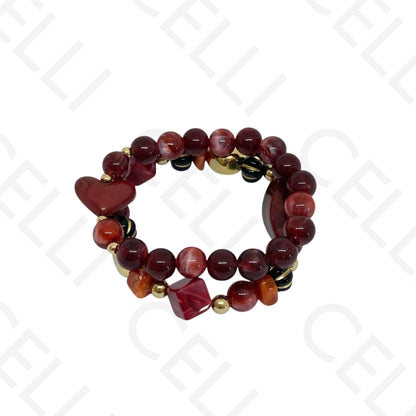 Pulseira de Moda Elástica- Resina (conjunto de 2)