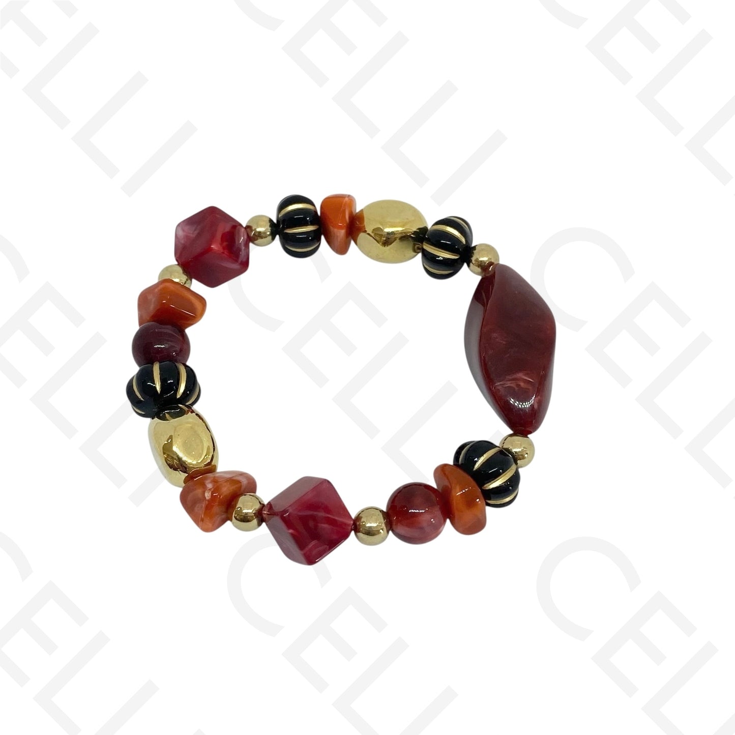 Pulseira de Moda Elástica- Resina (conjunto de 2)