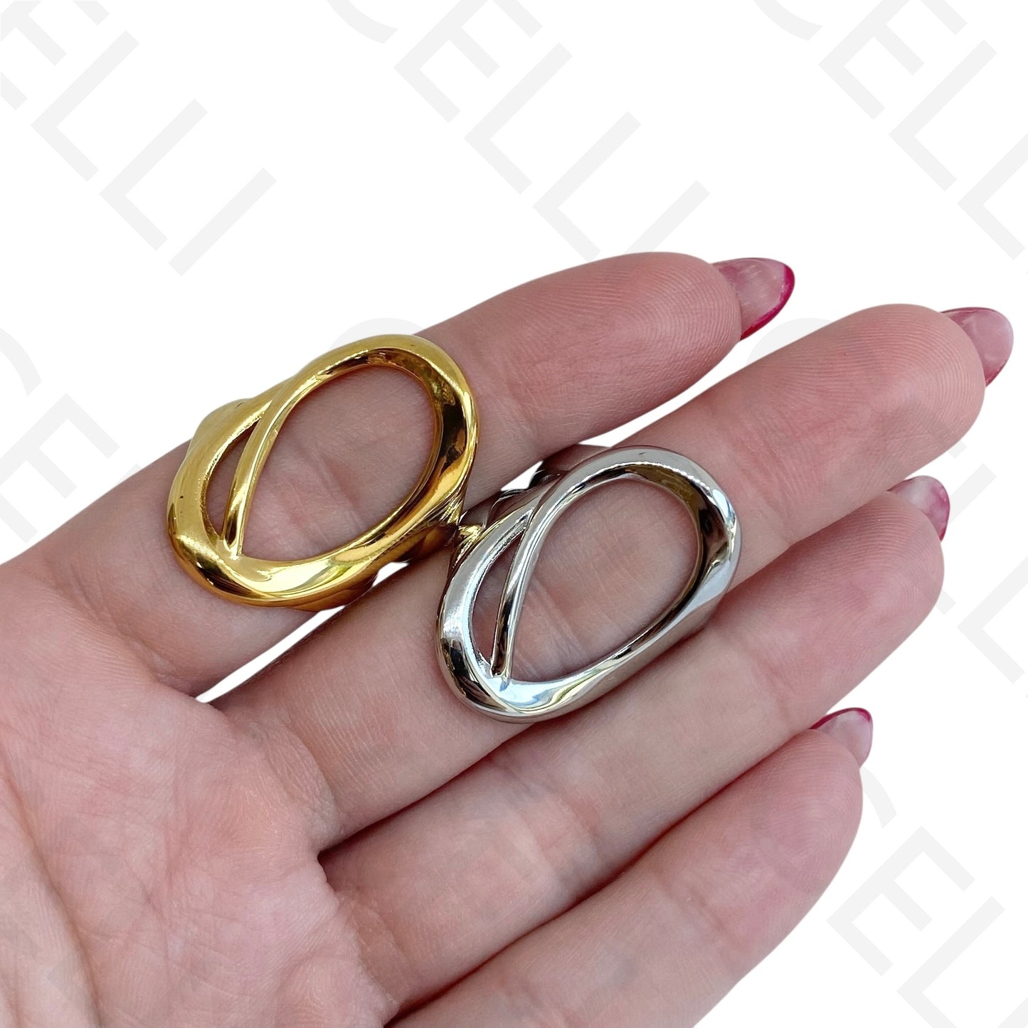 Anel de Aço Ajustável - oval