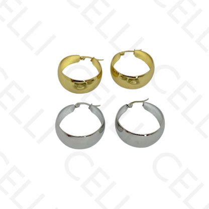 Brinco de aço - argola grossa