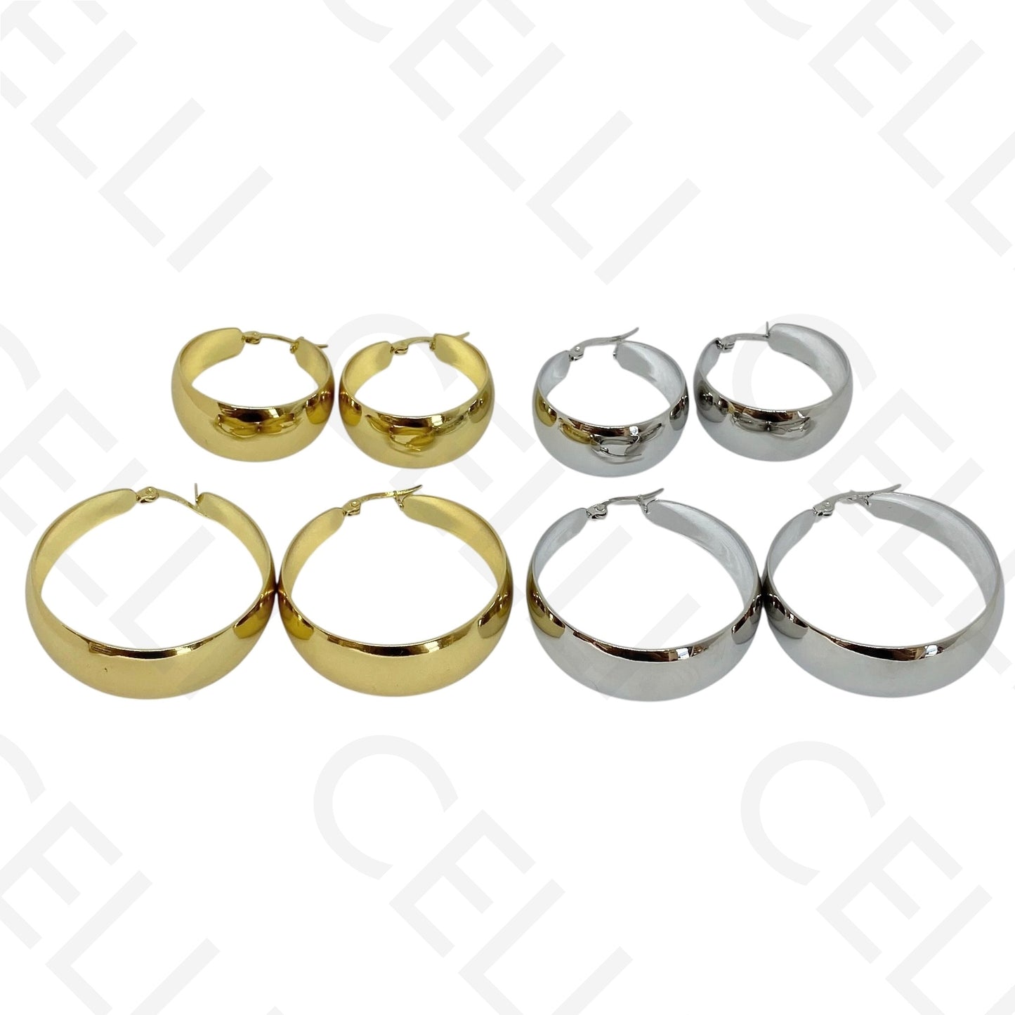 Brinco de aço - argola grossa