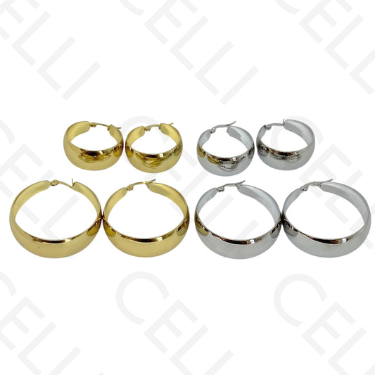 Brinco de aço - argola grossa