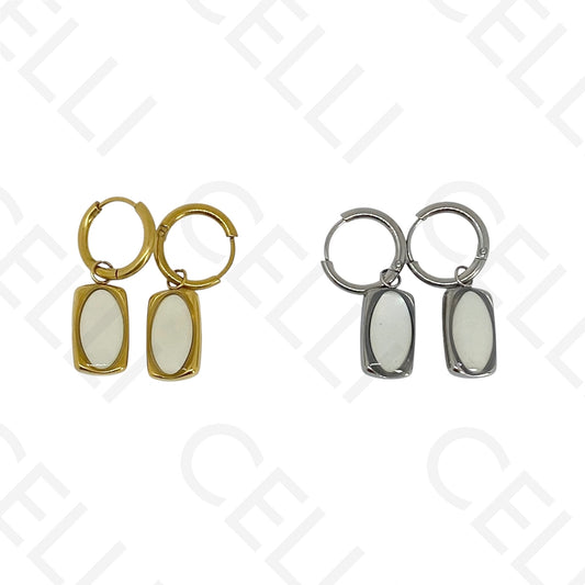 Brinco de aço - rectangular, oval