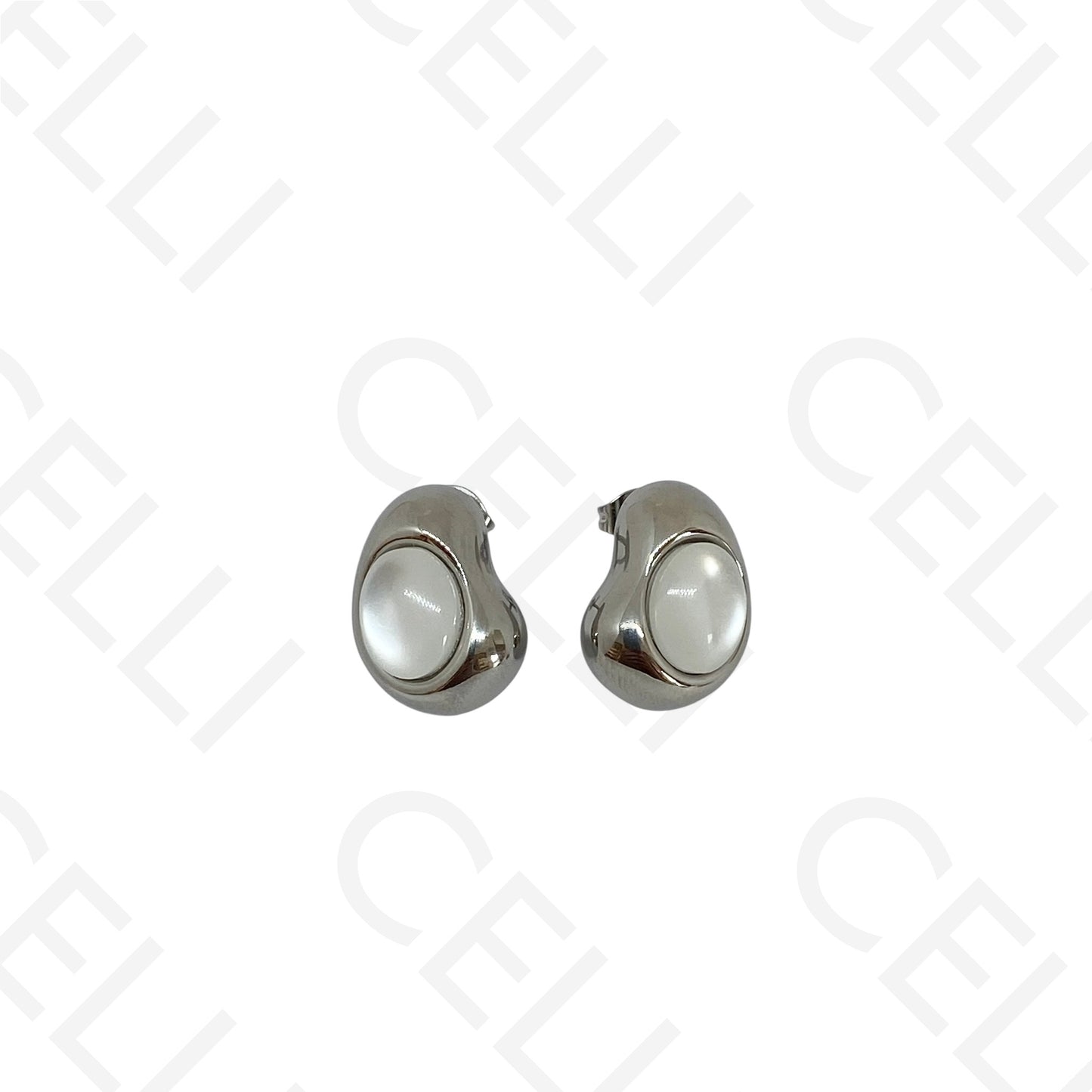 Brinco de aço - formato feijão