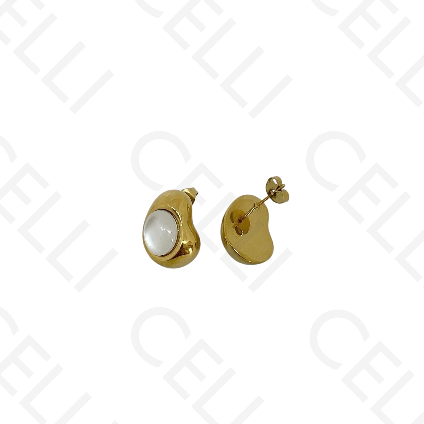 Brinco de aço - formato feijão