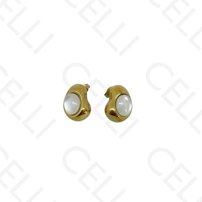 Brinco de aço - formato feijão