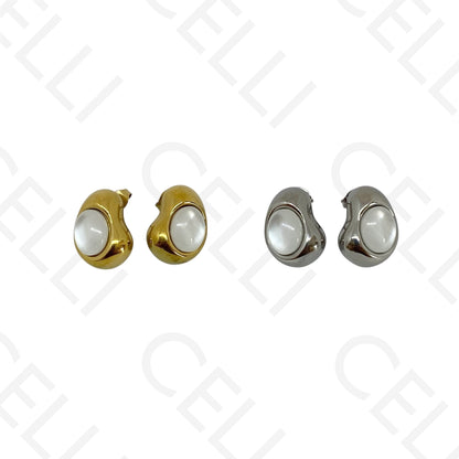 Brinco de aço - formato feijão