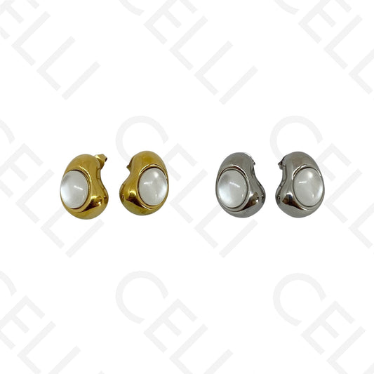 Brinco de aço - formato feijão