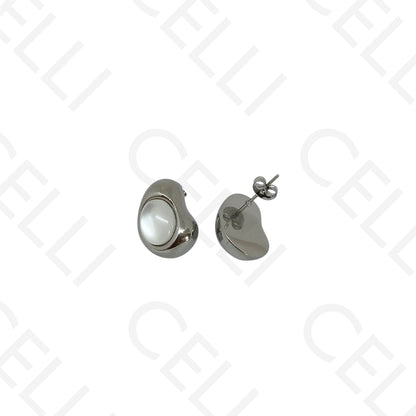 Brinco de aço - formato feijão