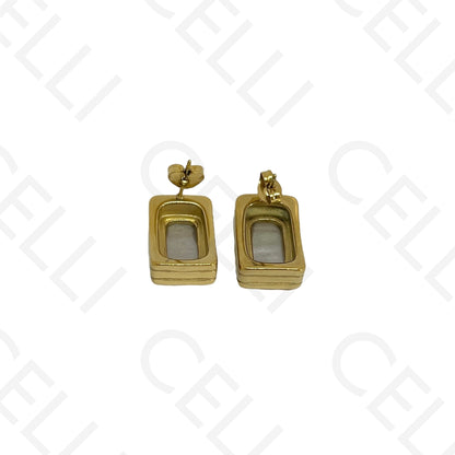 Steel earring - rectangular