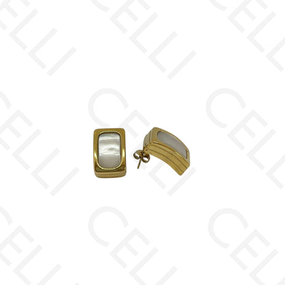 Steel earring - rectangular