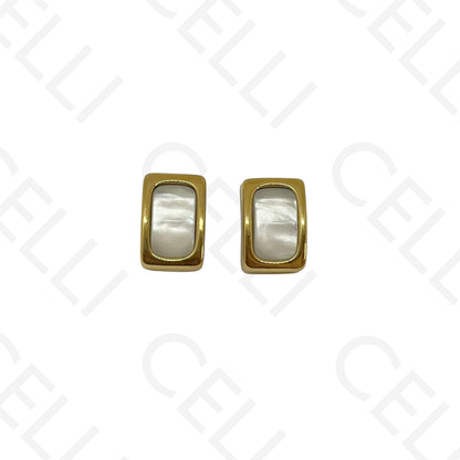 Steel earring - rectangular