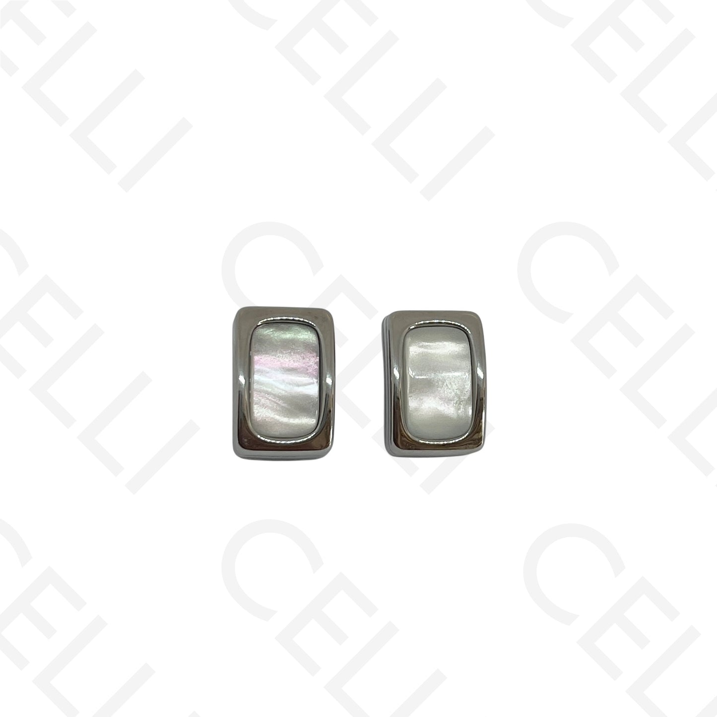 Steel earring - rectangular