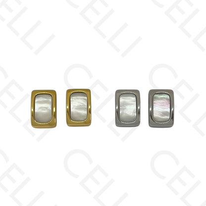 Steel earring - rectangular