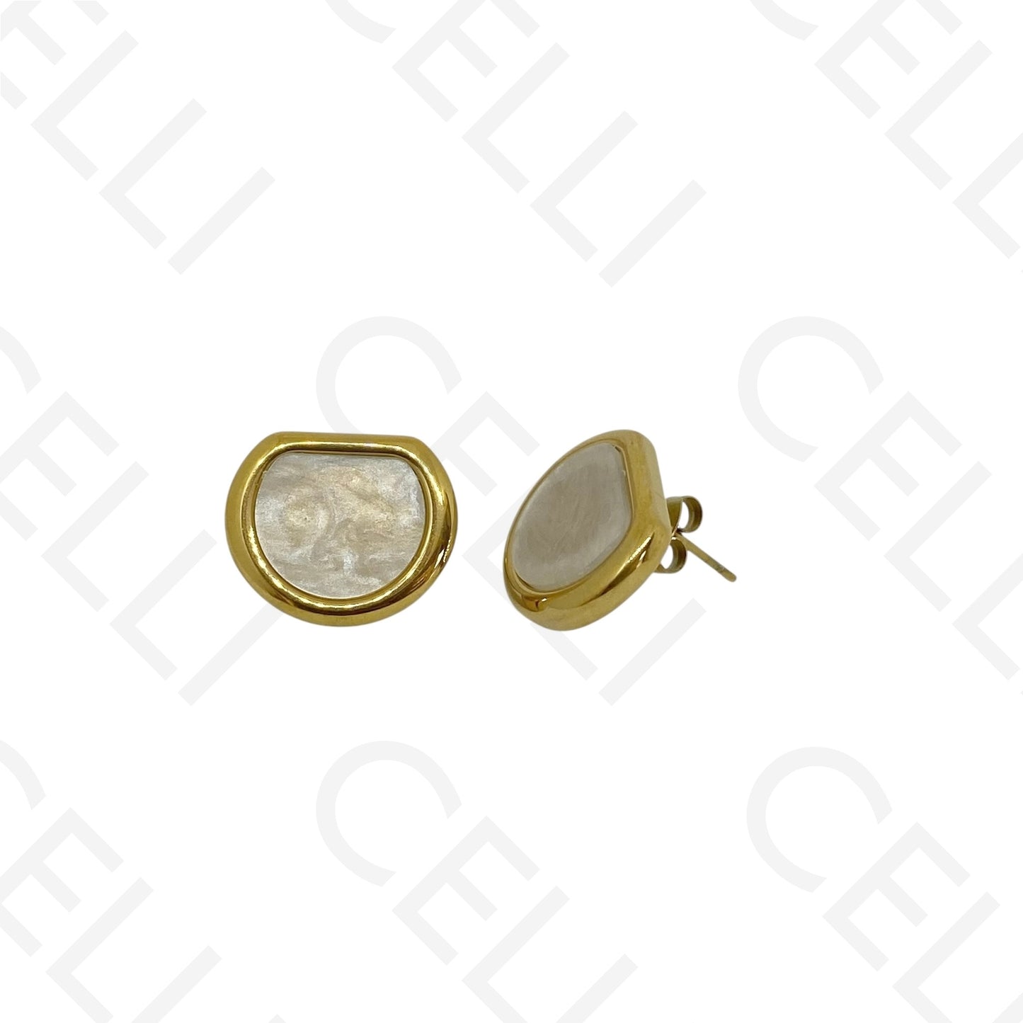 Brinco de aço - madrepérola