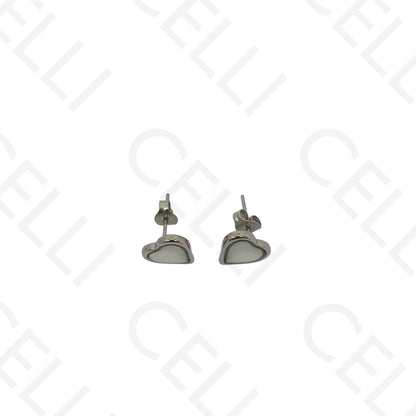 Brinco de aço - coração madrepérola