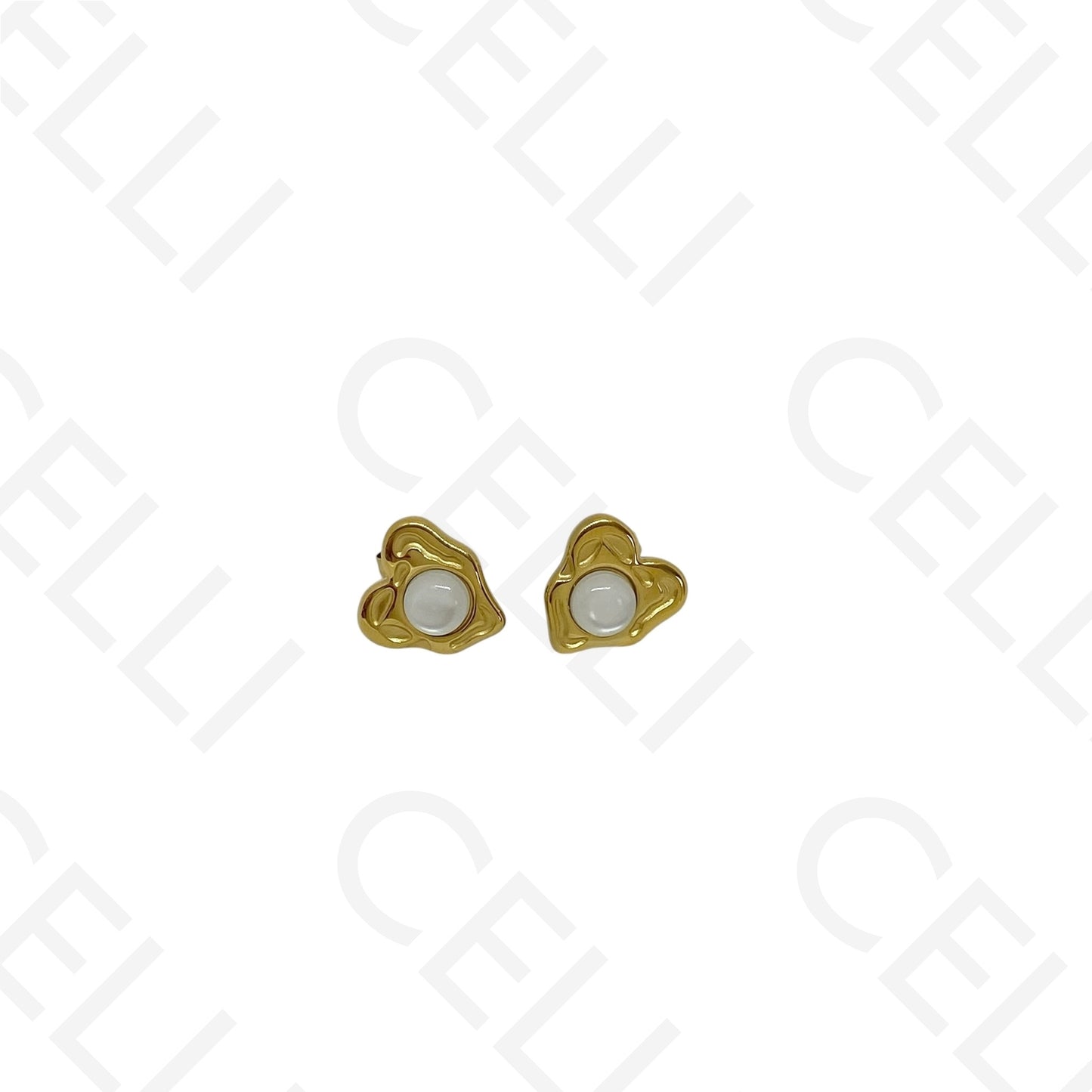 Brinco de aço - coração irregular