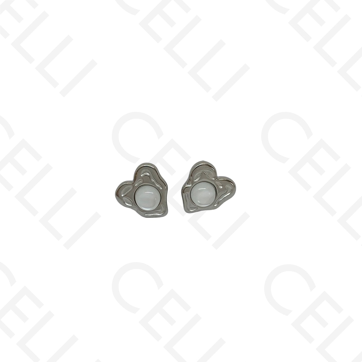 Brinco de aço - coração irregular