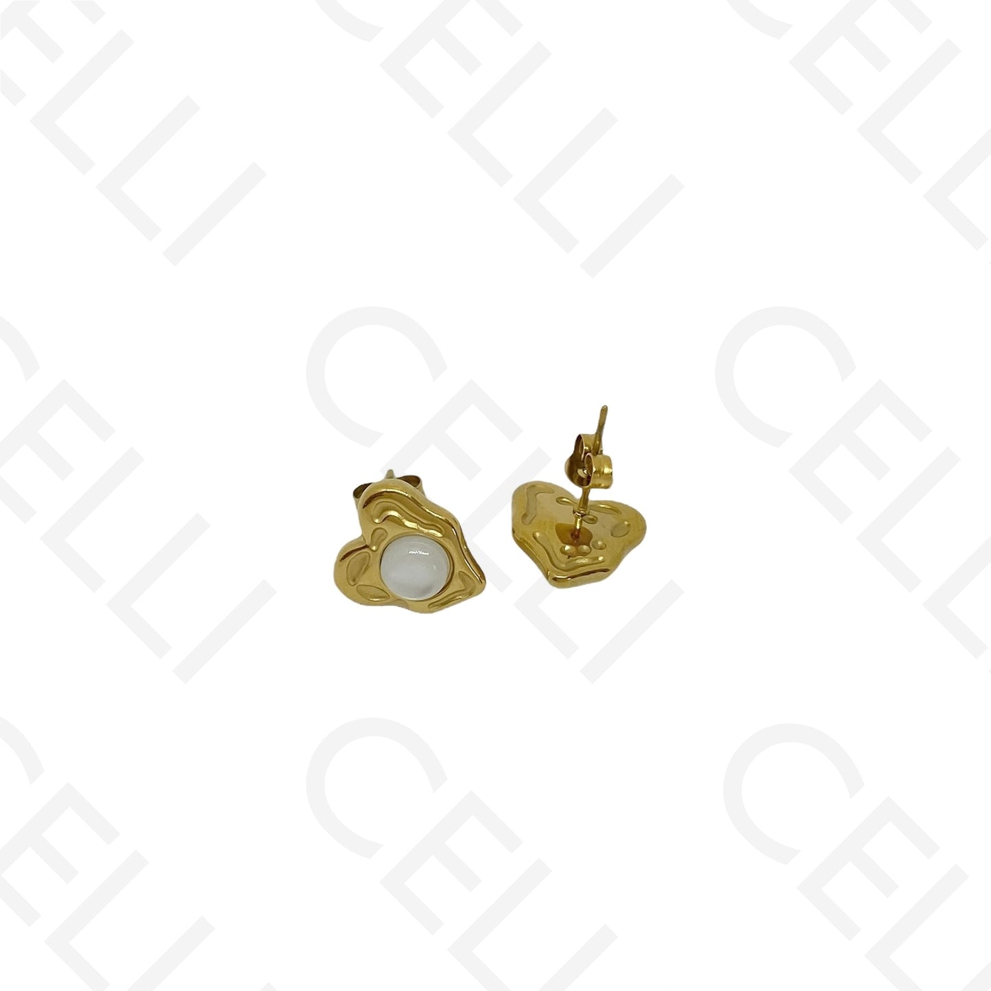 Brinco de aço - coração irregular