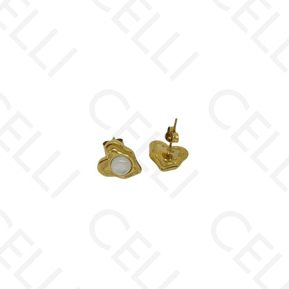 Brinco de aço - coração irregular