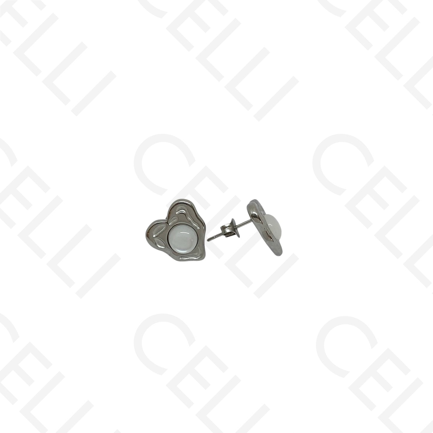 Brinco de aço - coração irregular