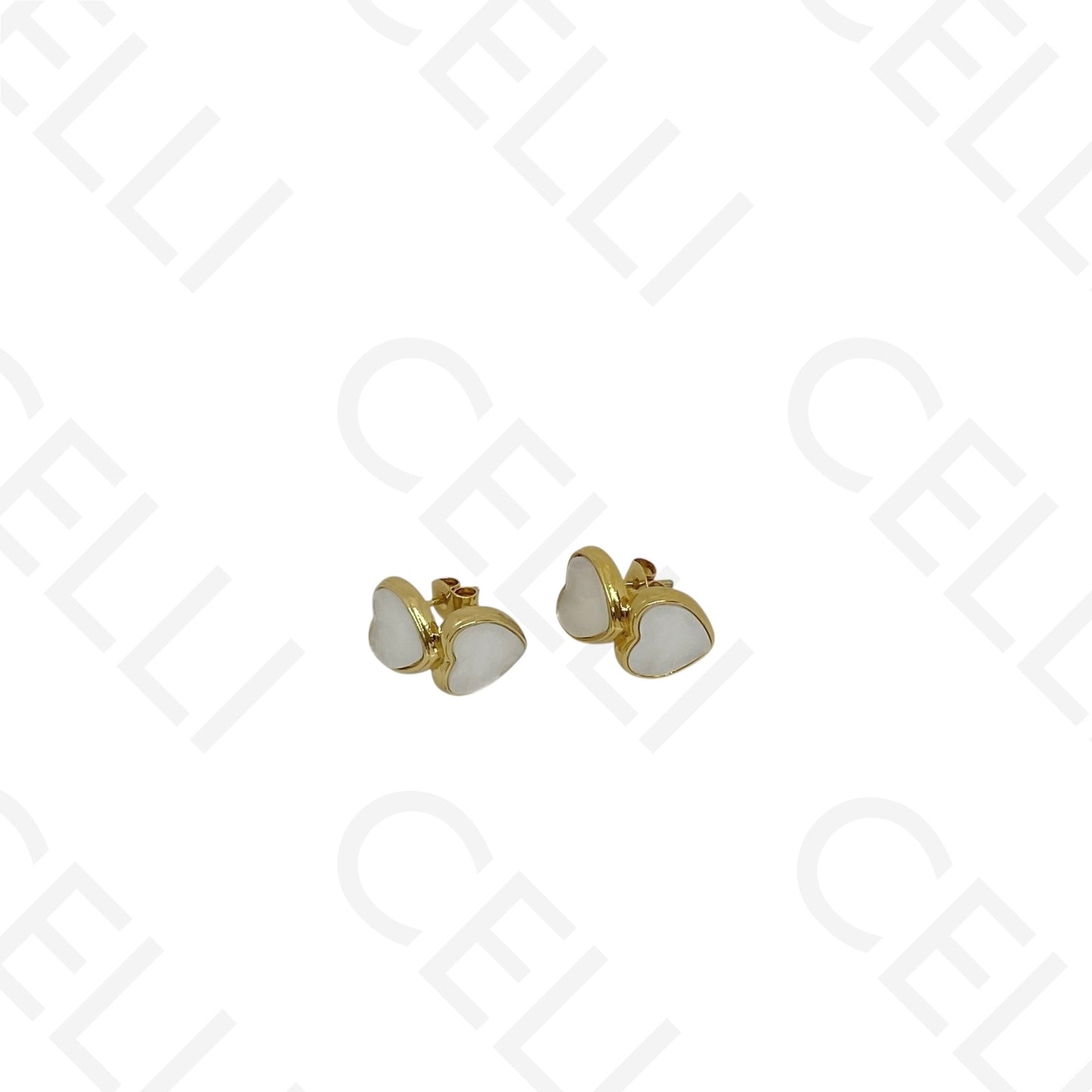 Brinco de aço - dois corações