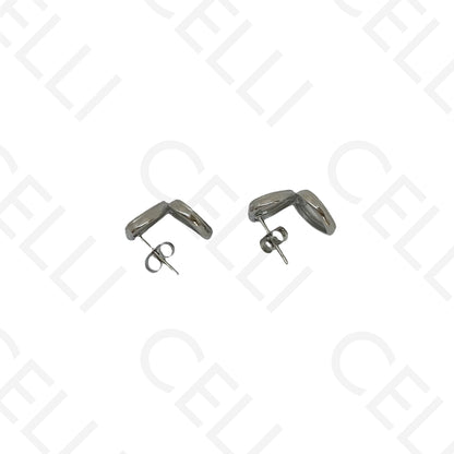 Brinco de aço - dois corações