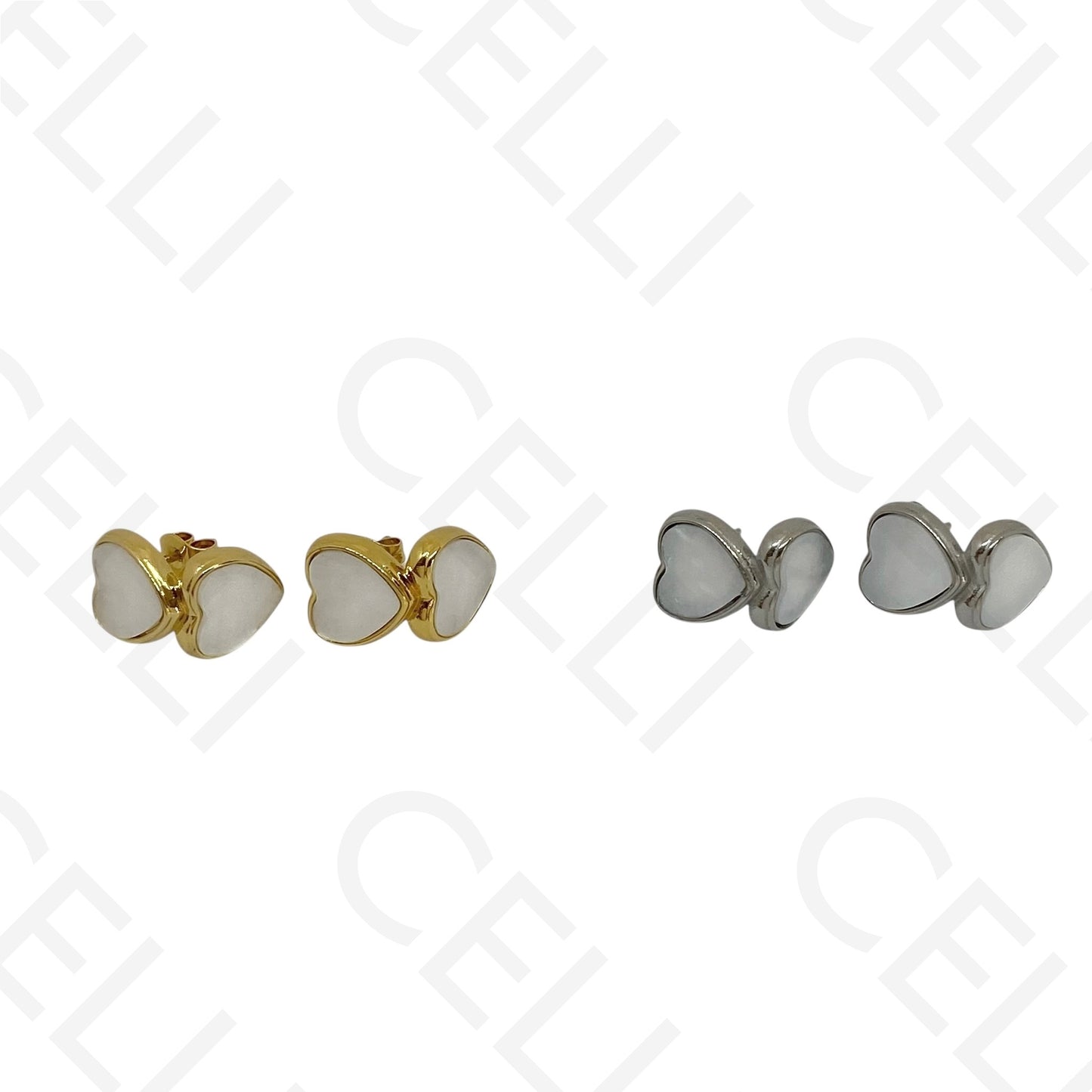 Brinco de aço - dois corações