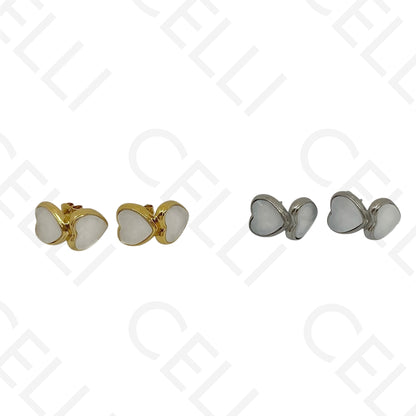 Brinco de aço - dois corações