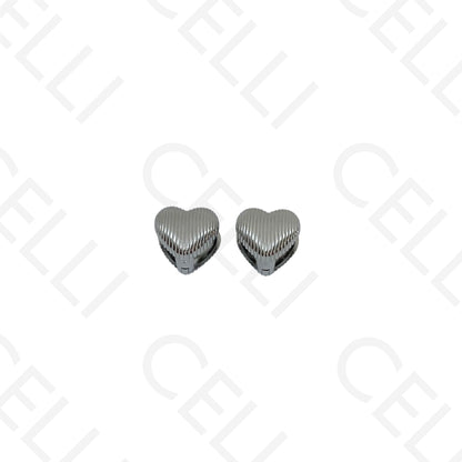 Brinco de aço - coração trabalhado