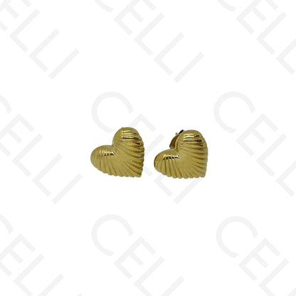 Brinco de aço - coração trabalhado