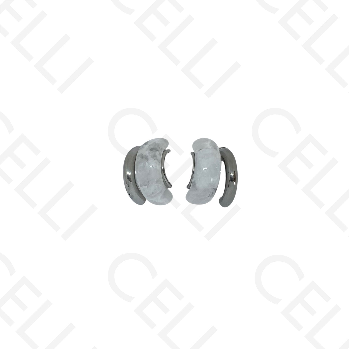 Pendiente de acero - doble con resina