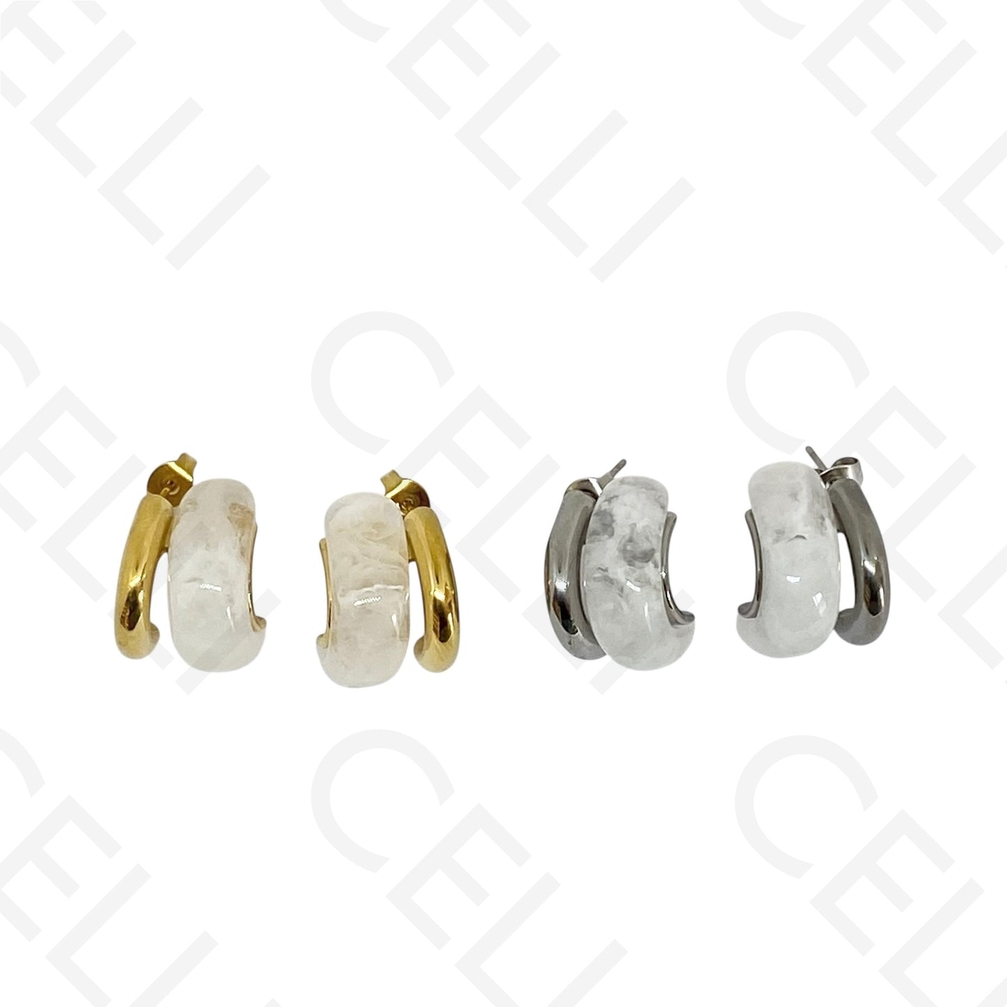 Pendiente de acero - doble con resina