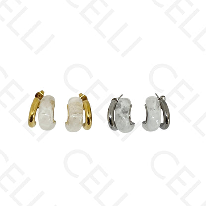 Pendiente de acero - doble con resina