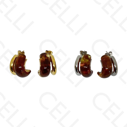 Pendiente de acero - doble con resina