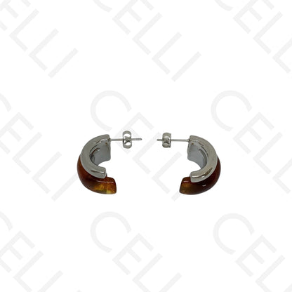 Pendiente de acero - doble con resina