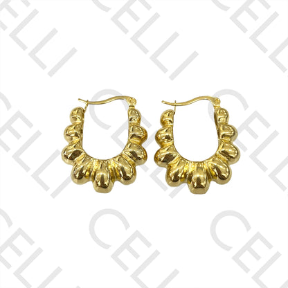 Steel Hoop Earring - Beads