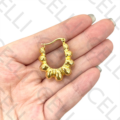 Steel Hoop Earring - Beads