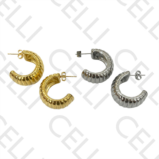 Steel Earring - Striped