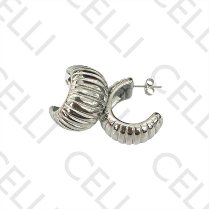 Steel Earring - Striped
