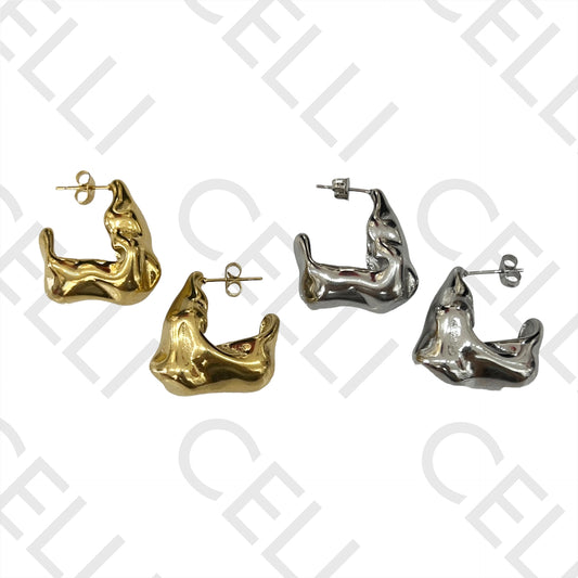 Steel Earring - Detailed Triangle