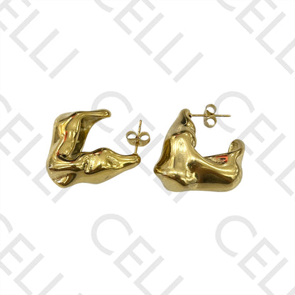 Steel Earring - Detailed Triangle