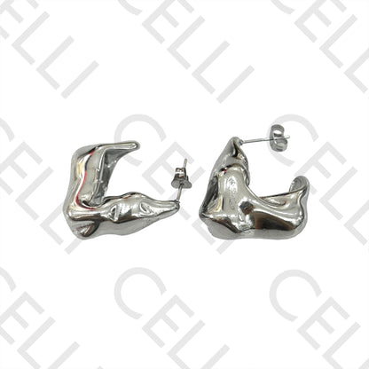 Steel Earring - Detailed Triangle