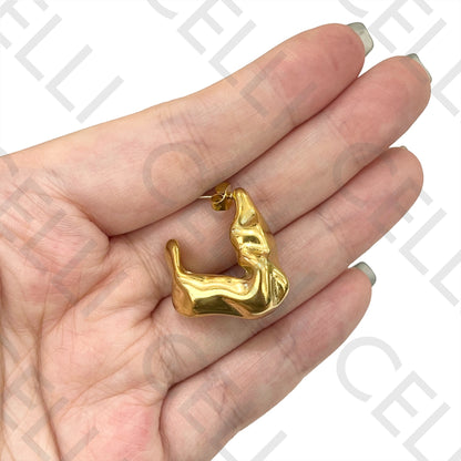 Steel Earring - Detailed Triangle