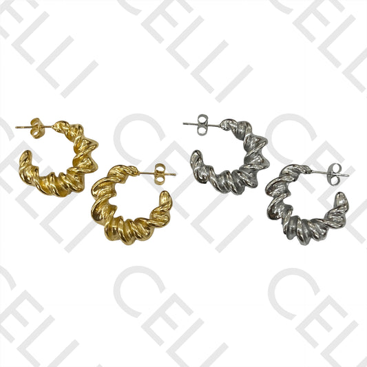 Steel earring - twisted