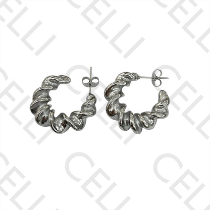 Steel earring - twisted